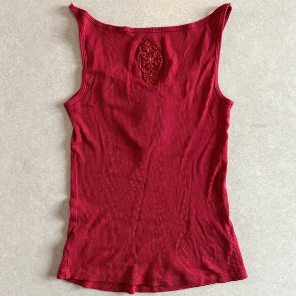 2000s Red Ribbed Embellished Cami ASO Sharpay Evans - Picture 4 of 10